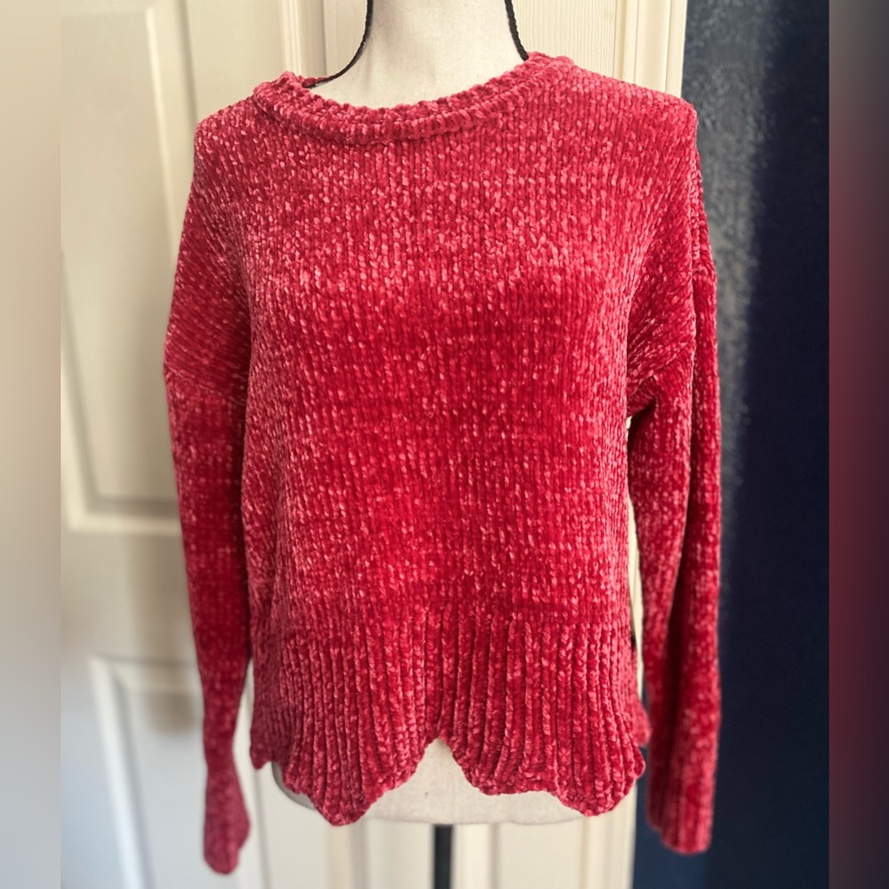 Cynthia Rowley Vibrant Red Crew Neck Sweater